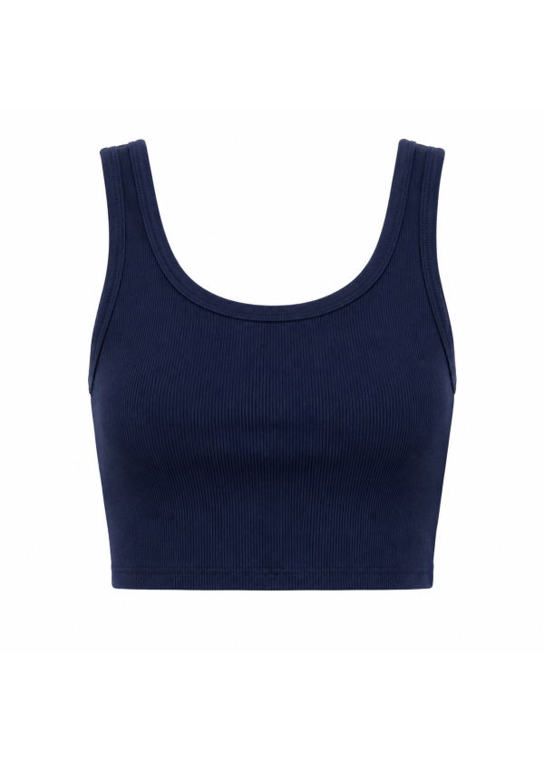 Askılı Crop Atlet Lacivert