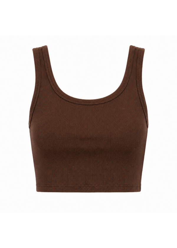Askılı Crop Atlet KAHVE