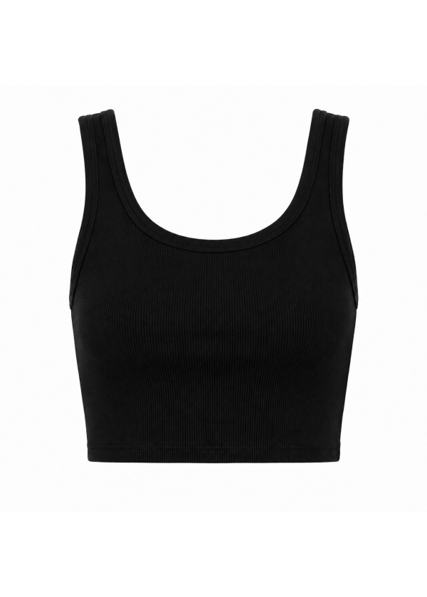 Askılı Crop Atlet SİYAH